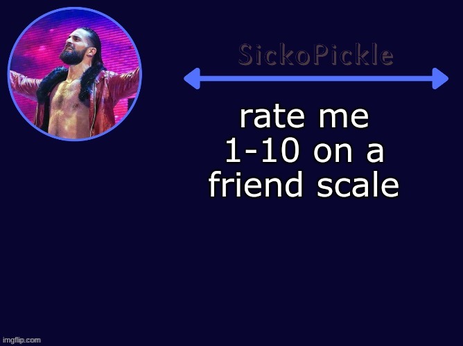 rate me 1-10 on a friend scale | image tagged in seth rollins s p temp | made w/ Imgflip meme maker