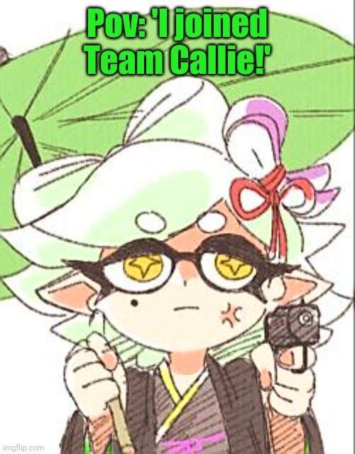 Marie with a gun | Pov: 'I joined Team Callie!' | image tagged in marie with a gun | made w/ Imgflip meme maker