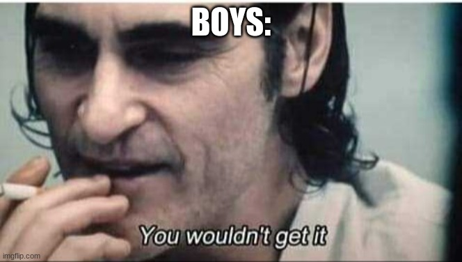 You wouldn't get it | BOYS: | image tagged in you wouldn't get it | made w/ Imgflip meme maker
