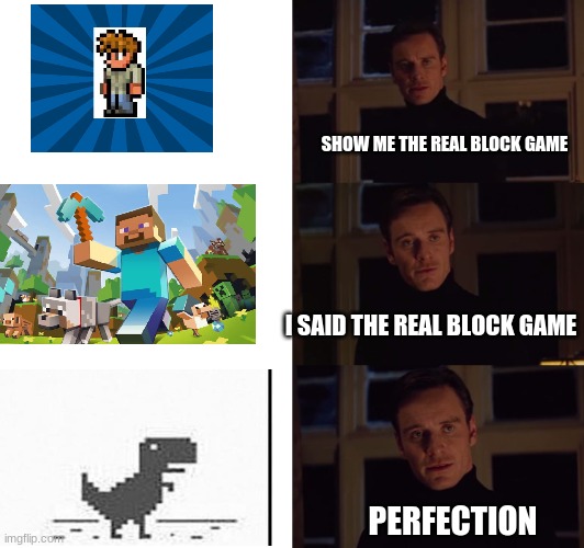perfection | SHOW ME THE REAL BLOCK GAME; I SAID THE REAL BLOCK GAME; PERFECTION | image tagged in perfection | made w/ Imgflip meme maker