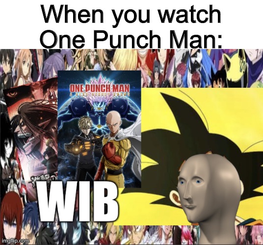 Wib | When you watch One Punch Man: | image tagged in wib,memes,onepunchman,anime | made w/ Imgflip meme maker