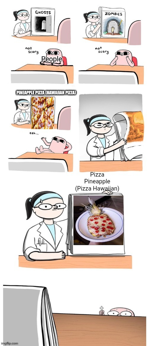 U could forget abt Pineapple Pizza now | People; PINEAPPLE PIZZA (HAWAIIAN PIZZA); Pizza Pineapple (Pizza Hawaiian) | image tagged in not scary,pineapple pizza | made w/ Imgflip meme maker