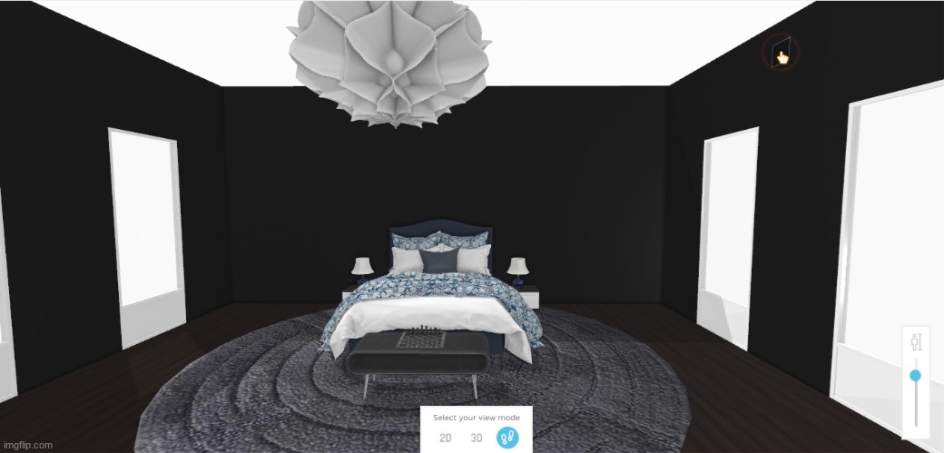 this is a room I made for my friend | image tagged in room,interior design,black | made w/ Imgflip meme maker