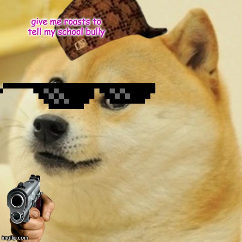 Doge | give me roasts to tell my school bully | image tagged in memes,doge | made w/ Imgflip meme maker