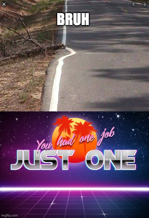 You had ONE job, Just O N E. | BRUH | image tagged in you had one job just one,memes,funny,midly infuriating,oh god why | made w/ Imgflip meme maker