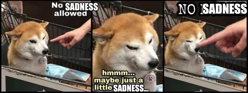 Just a little horny | SADNESS SADNESS... SADNESS | image tagged in just a little horny | made w/ Imgflip meme maker