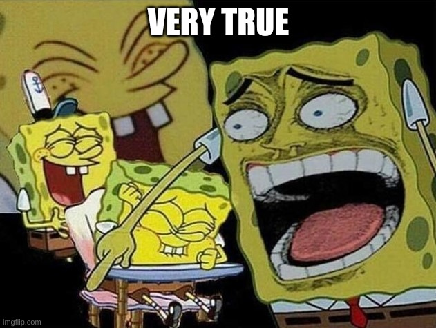 Spongebob laughing Hysterically | VERY TRUE | image tagged in spongebob laughing hysterically | made w/ Imgflip meme maker