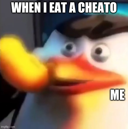 Miss Cheato | WHEN I EAT A CHEATO; ME | image tagged in miss cheato | made w/ Imgflip meme maker