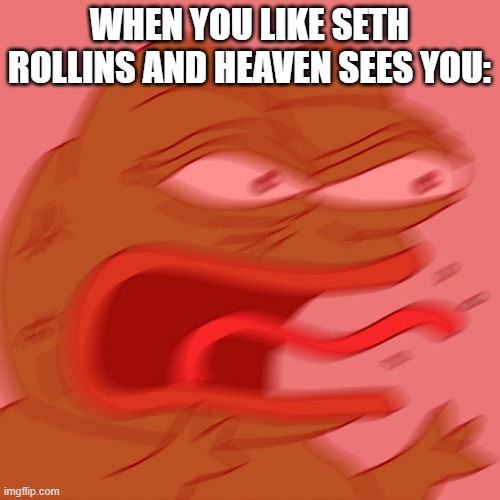 REEEEEEEEEEEEEEEEEEEEEE | WHEN YOU LIKE SETH ROLLINS AND HEAVEN SEES YOU: | image tagged in reeeeeeeeeeeeeeeeeeeeee | made w/ Imgflip meme maker