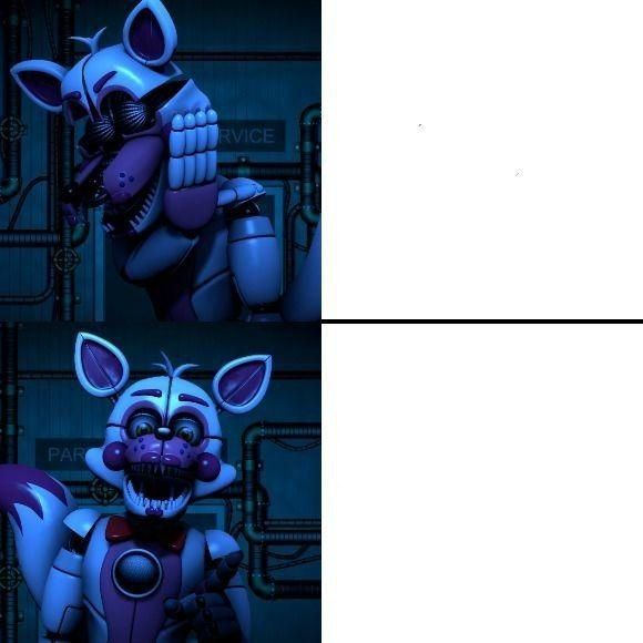 High Quality Funtime Foxy Drake Hotline meme Blank Meme Template