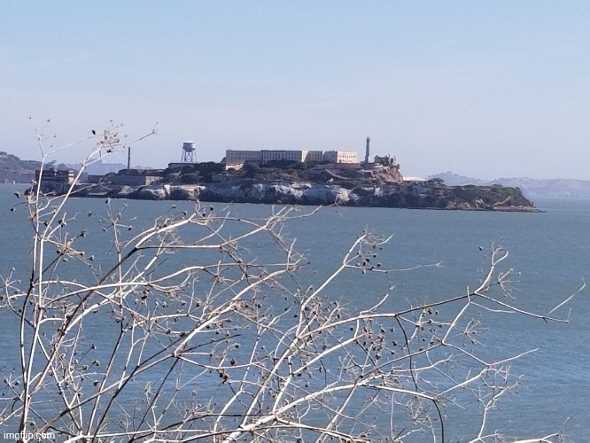 Alcatraz from afar, 5/27/2021 | image tagged in alcatraz,san francisco | made w/ Imgflip meme maker
