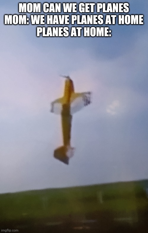 MOM CAN WE GET PLANES
MOM: WE HAVE PLANES AT HOME
PLANES AT HOME: | image tagged in plane | made w/ Imgflip meme maker