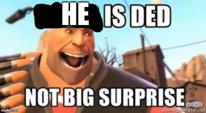 You are ded not big suprise | HE | image tagged in you are ded not big suprise | made w/ Imgflip meme maker