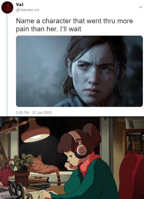 I’ll be surprised if people will get this one | image tagged in name one character who went through more pain than her | made w/ Imgflip meme maker
