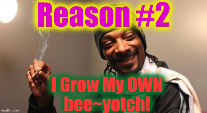 Snoop Dogg | Reason #2 I Grow My OWN
bee~yotch! | image tagged in snoop dogg | made w/ Imgflip meme maker