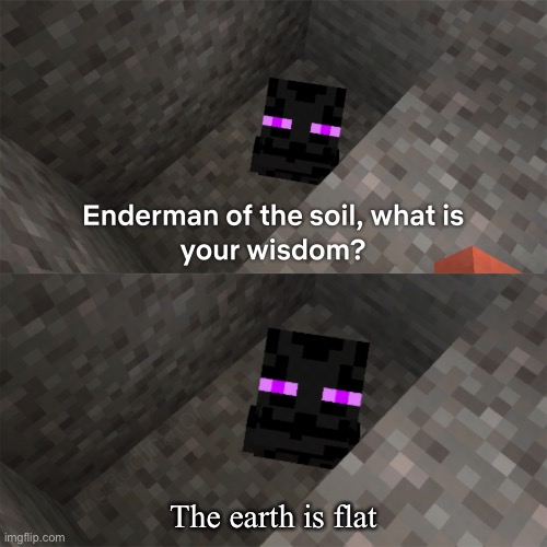 Enderman of the soil | The earth is flat | image tagged in enderman of the soil | made w/ Imgflip meme maker