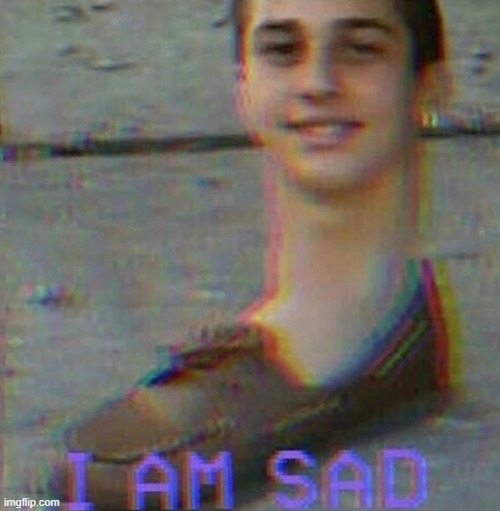 i am sad | image tagged in i am sad | made w/ Imgflip meme maker