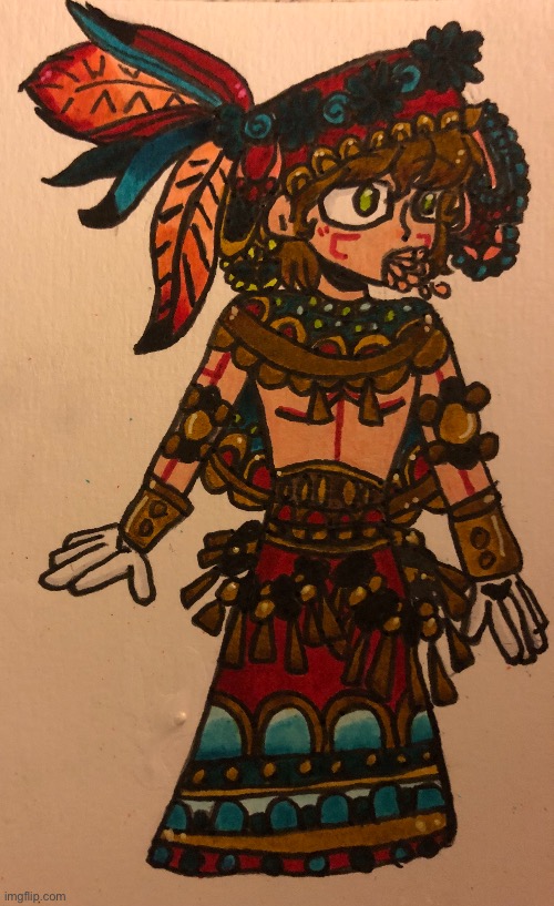 AyAyAyAy! (*Aztec Dubstep Noises*) Joey in an Aztec-inspired outfit | image tagged in original character,jojo's bizarre adventure,reference,fashion,drawing | made w/ Imgflip meme maker