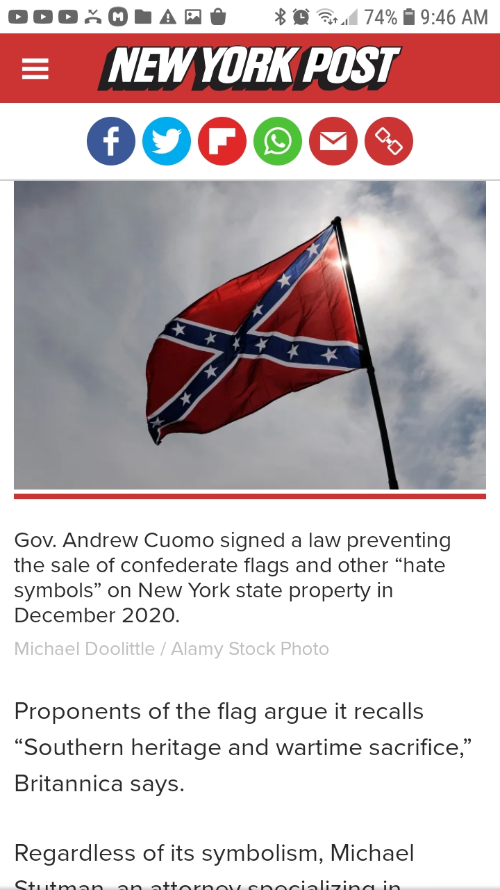 High Quality NY Post Confederate Flag Blank Meme Template