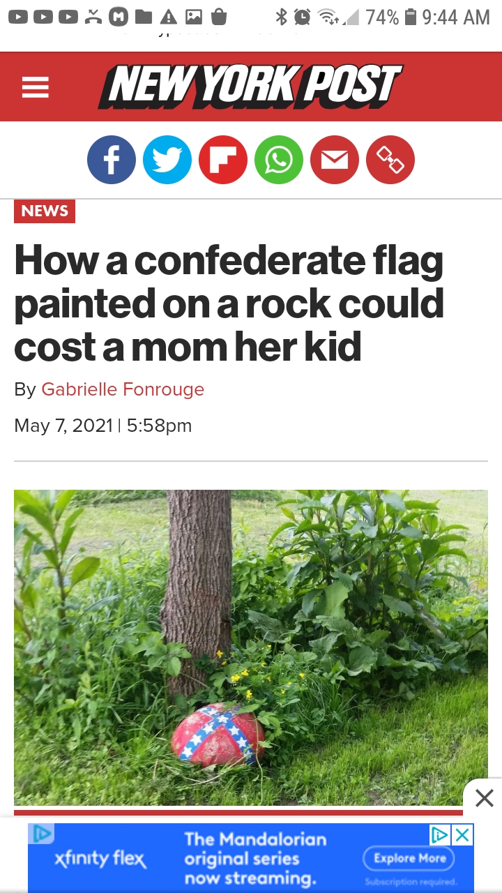 High Quality NY Post Confederate Flag Rock Blank Meme Template