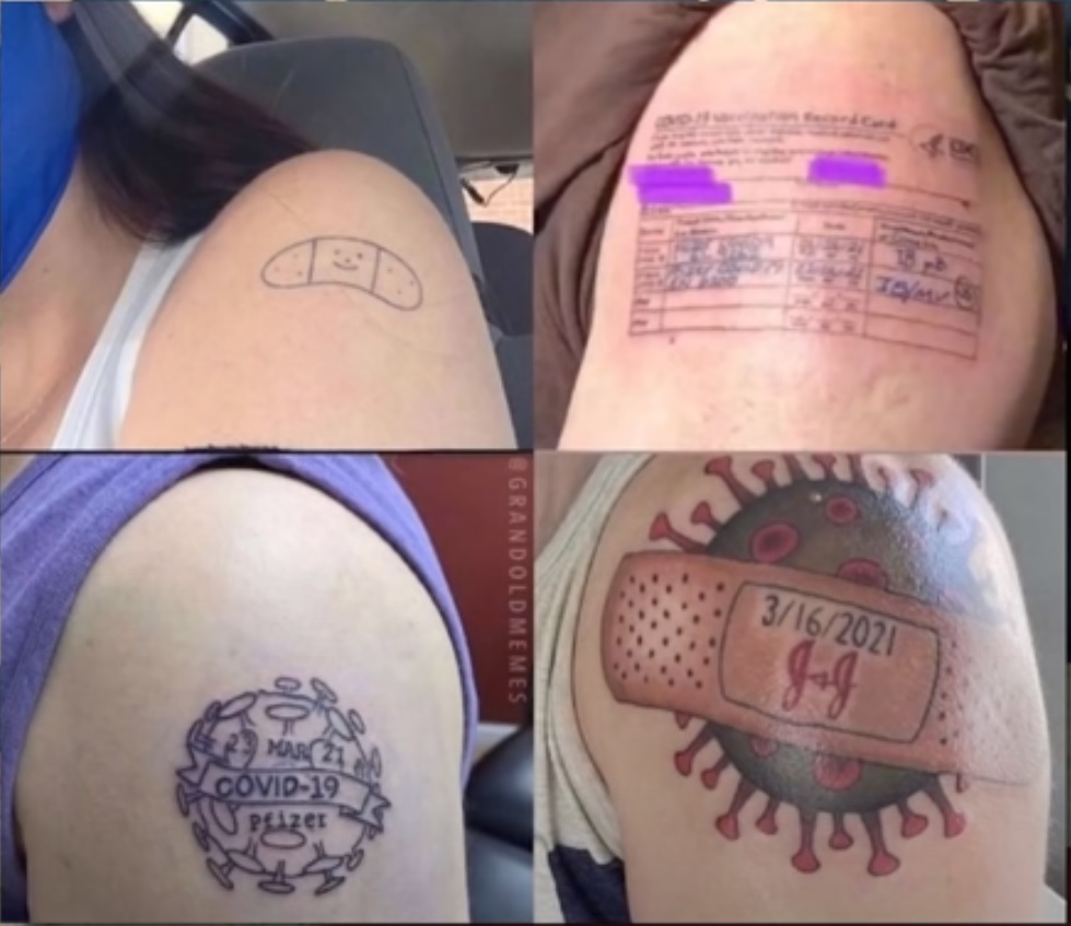 Covid vaccination tattoos Blank Meme Template