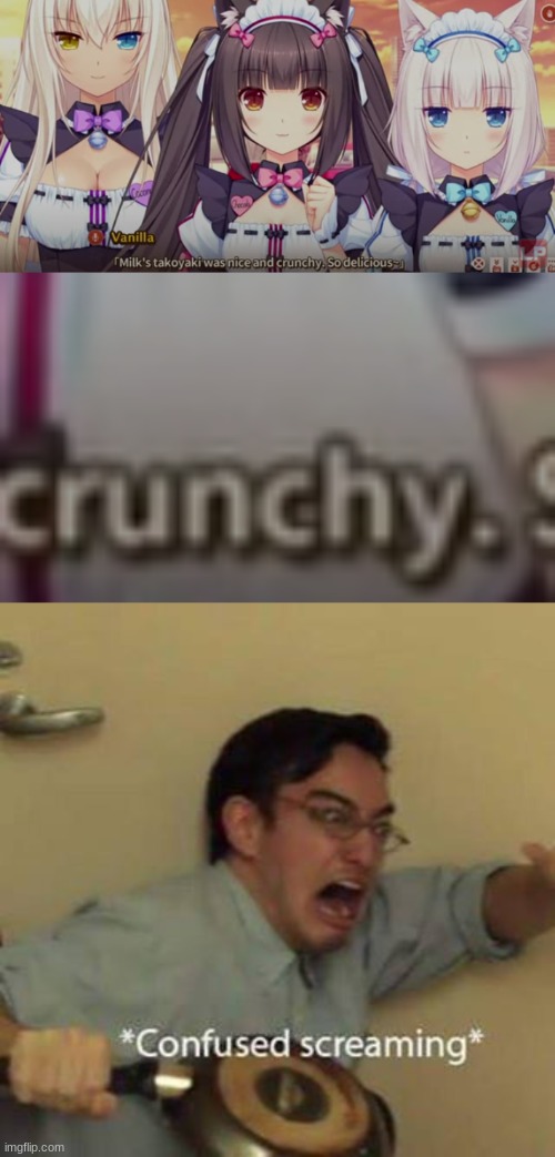 WTF? Takoyakis can be crunchy??? | image tagged in confused screaming | made w/ Imgflip meme maker