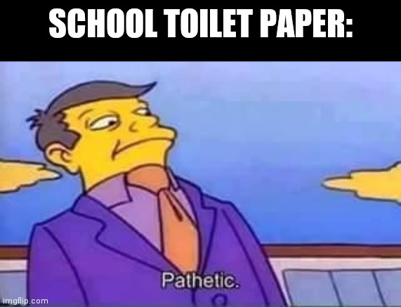 skinner pathetic | SCHOOL TOILET PAPER: | image tagged in skinner pathetic | made w/ Imgflip meme maker