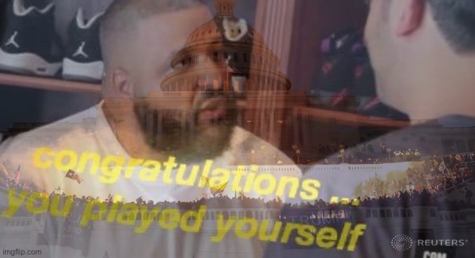 High Quality DJ Khaled Capitol Hill riot congratulations you played yourself Blank Meme Template