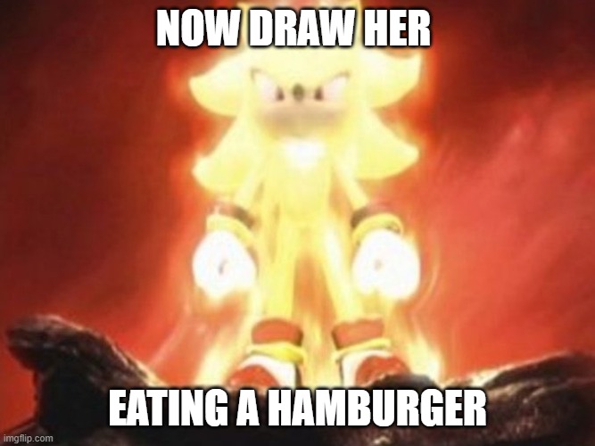 Now Draw Her | NOW DRAW HER EATING A HAMBURGER | image tagged in now draw her | made w/ Imgflip meme maker