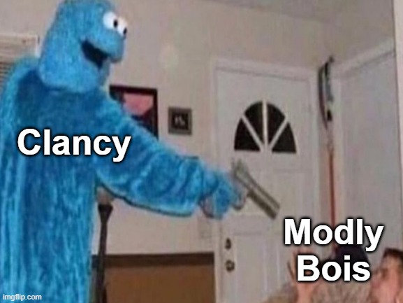 Lmao (Res e 7) | Clancy; Modly Bois | image tagged in blank white template | made w/ Imgflip meme maker