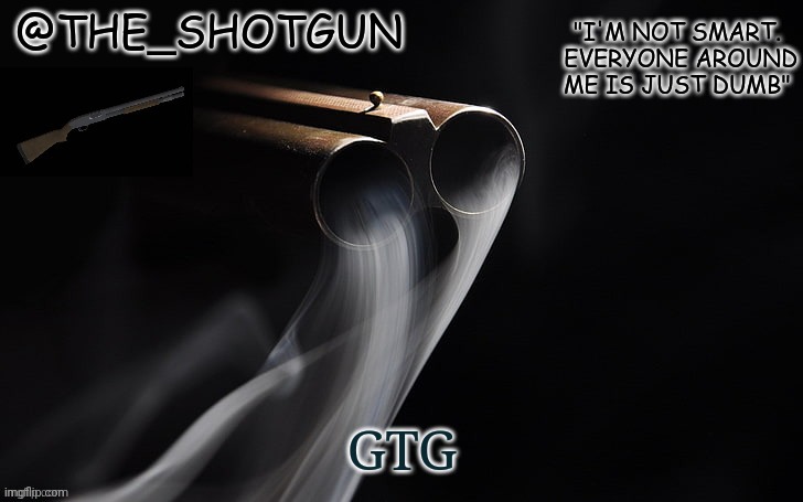 Yet another temp for shotgun | GTG | image tagged in yet another temp for shotgun | made w/ Imgflip meme maker