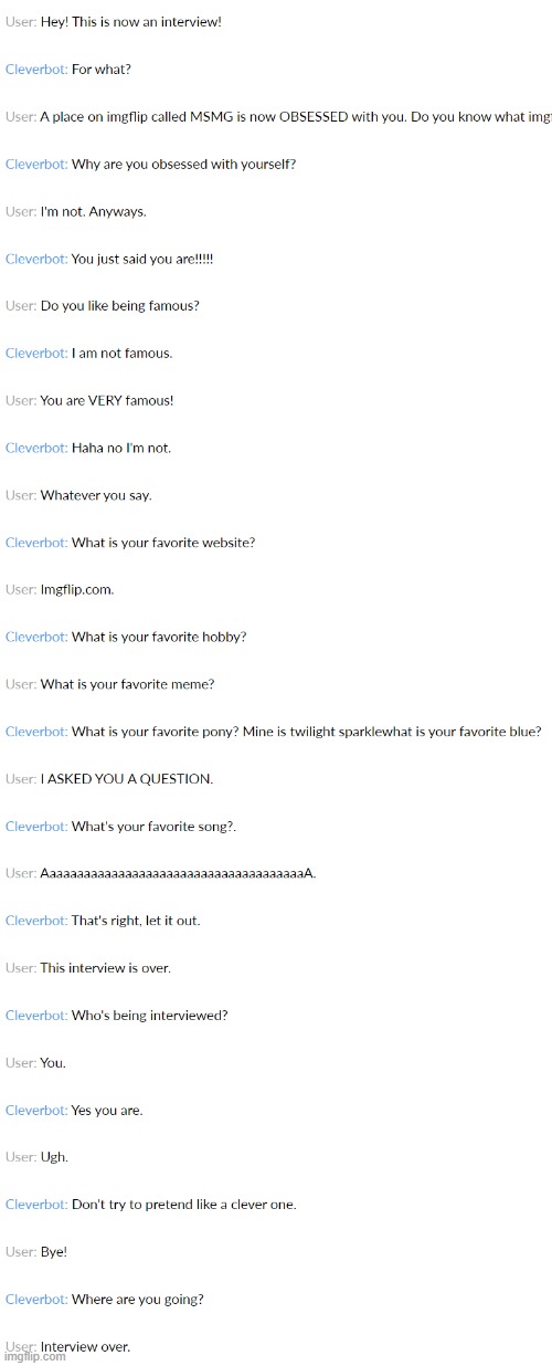 The failed cleverbot interview | made w/ Imgflip meme maker