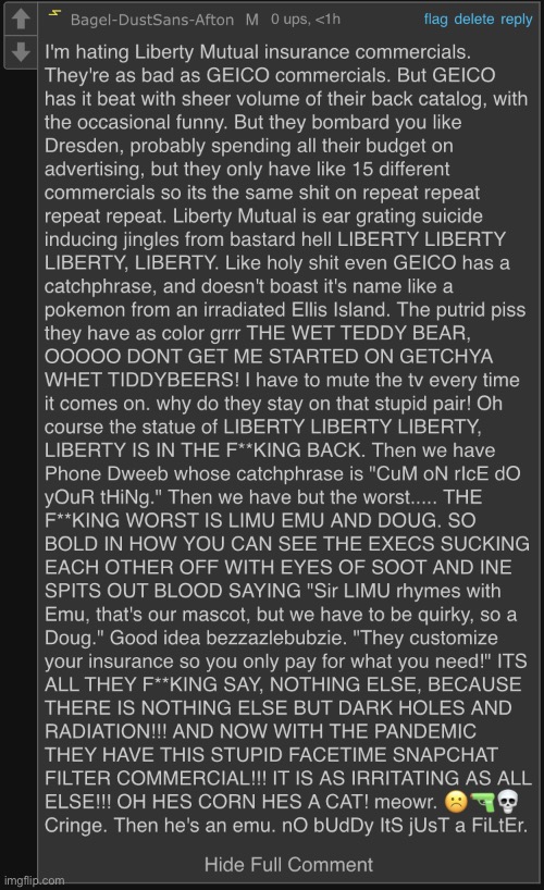 Liberty Mutual Rant | image tagged in liberty mutual rant | made w/ Imgflip meme maker