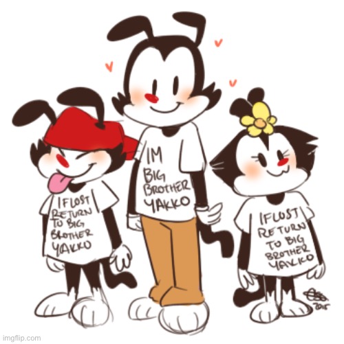 I definitely do not own this picture. Credit goes to the original artist! | image tagged in wholesome,animaniacs,cute,cartoons | made w/ Imgflip meme maker
