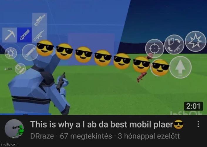 Guys watch out he is the best mobile player | image tagged in youtube | made w/ Imgflip meme maker