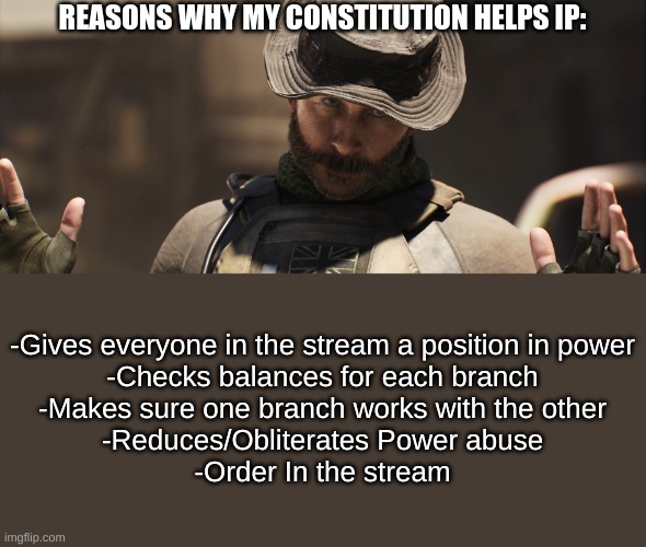 So vote yes on my constituition! | REASONS WHY MY CONSTITUTION HELPS IP:; -Gives everyone in the stream a position in power
-Checks balances for each branch
-Makes sure one branch works with the other
-Reduces/Obliterates Power abuse
-Order In the stream | image tagged in we're all a little x | made w/ Imgflip meme maker
