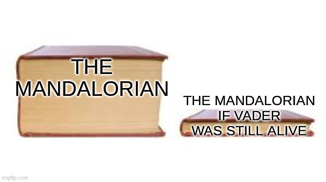 big book small book | THE MANDALORIAN; THE MANDALORIAN IF VADER WAS STILL ALIVE | image tagged in big book small book,memes,funny,so true memes,star wars | made w/ Imgflip meme maker