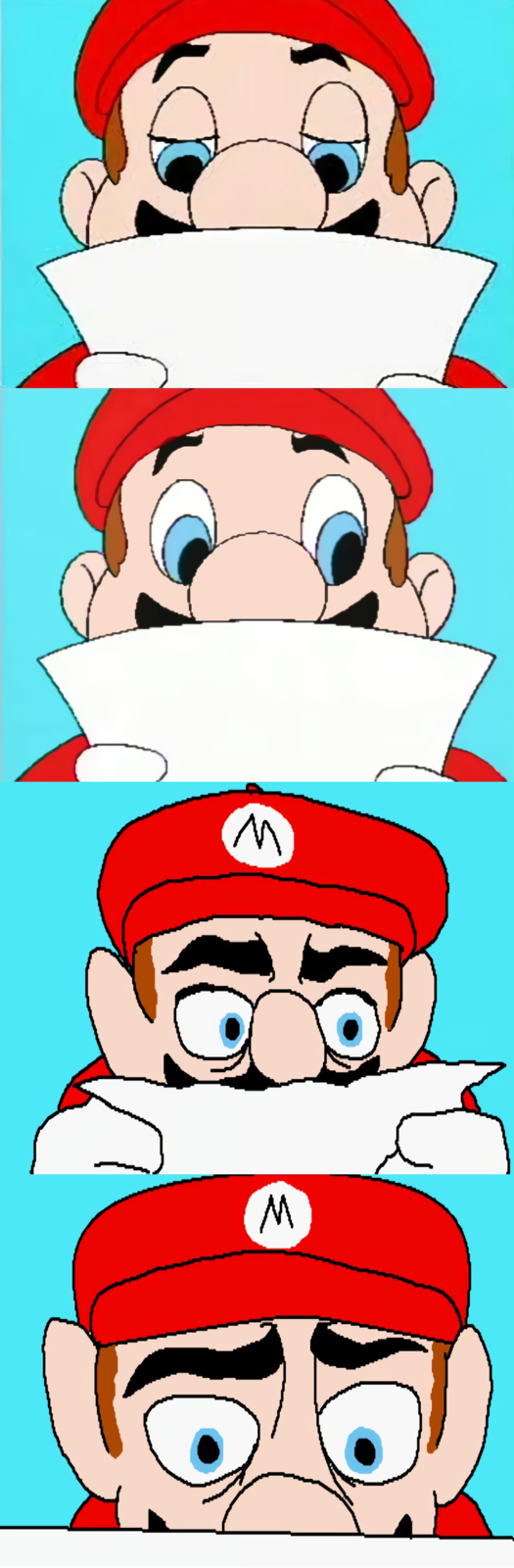 Hotel Mario Reading A Letter Blank Meme Template