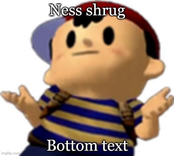 Idk | Ness shrug; Bottom text | image tagged in ness shrug | made w/ Imgflip meme maker