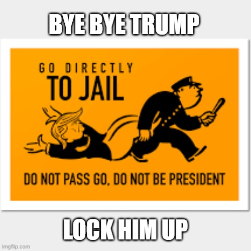 It's Game Over for Trump | BYE BYE TRUMP; LOCK HIM UP | image tagged in criminal,conman,liar,mafia,rico,tax fraud | made w/ Imgflip meme maker