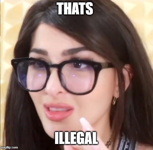 SSSniperwolf Thats Illegal | THATS ILLEGAL | image tagged in sssniperwolf thats illegal | made w/ Imgflip meme maker