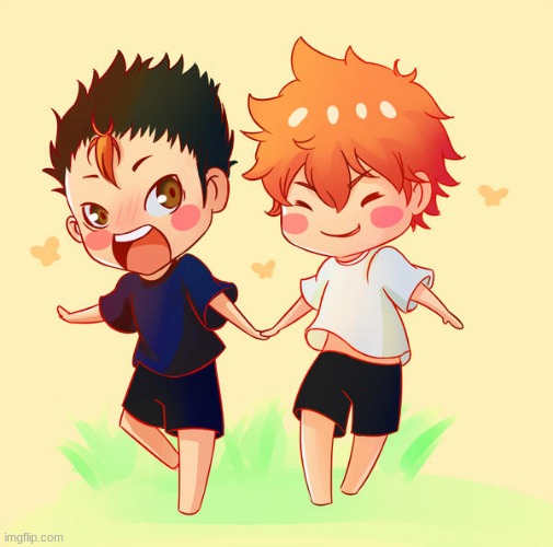 OMG LOOK AT THIS FANART | image tagged in noya and hinata | made w/ Imgflip meme maker