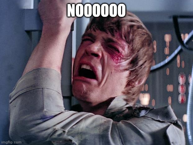 luke nooooo | NOOOOOO | image tagged in luke nooooo | made w/ Imgflip meme maker