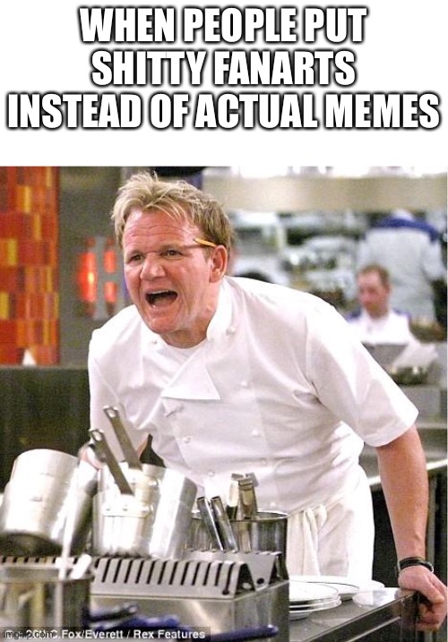 Who agrees? | WHEN PEOPLE PUT SHITTY FANARTS INSTEAD OF ACTUAL MEMES | image tagged in memes,chef gordon ramsay | made w/ Imgflip meme maker