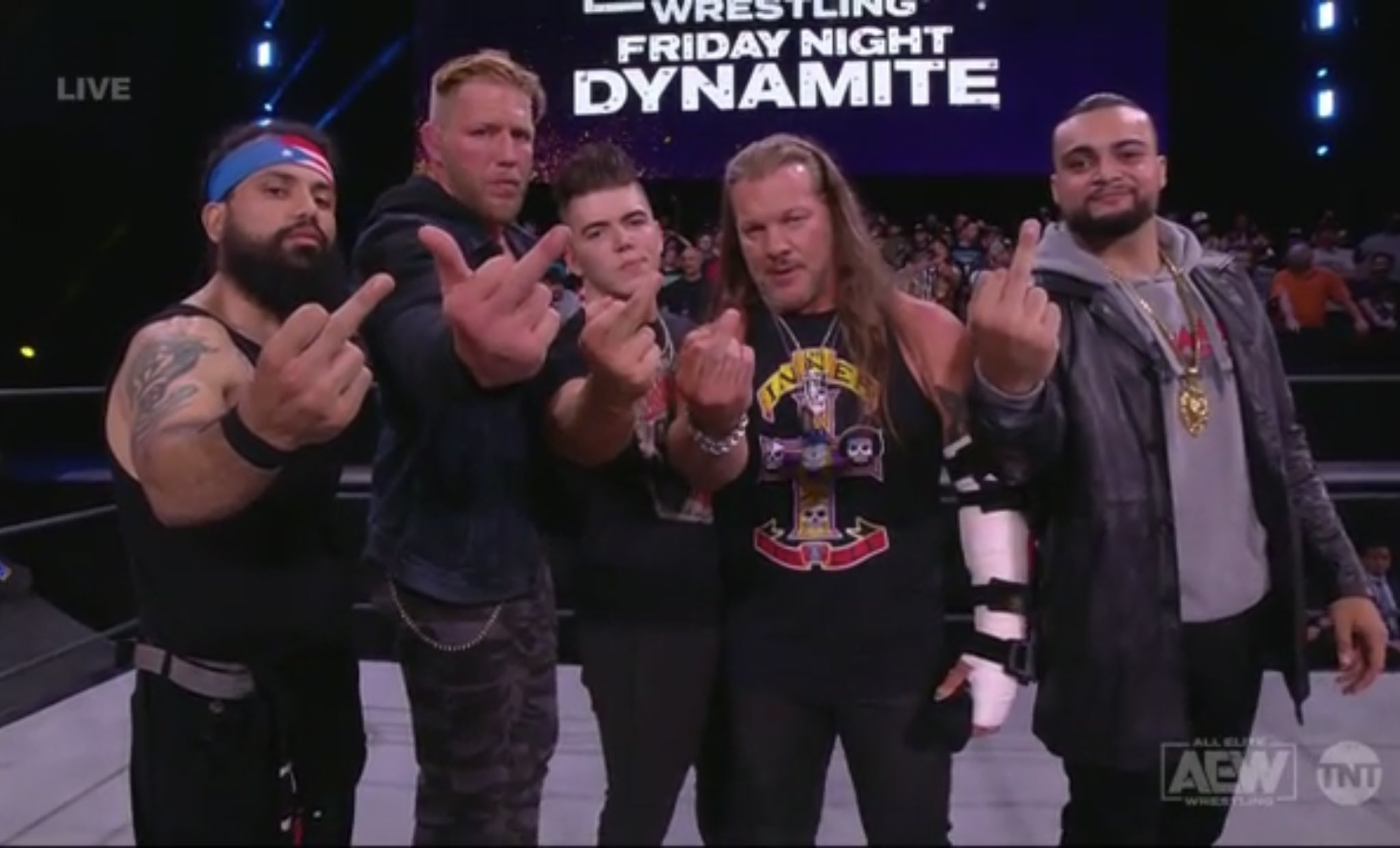 High Quality AEW Inner Circle middle finger Blank Meme Template