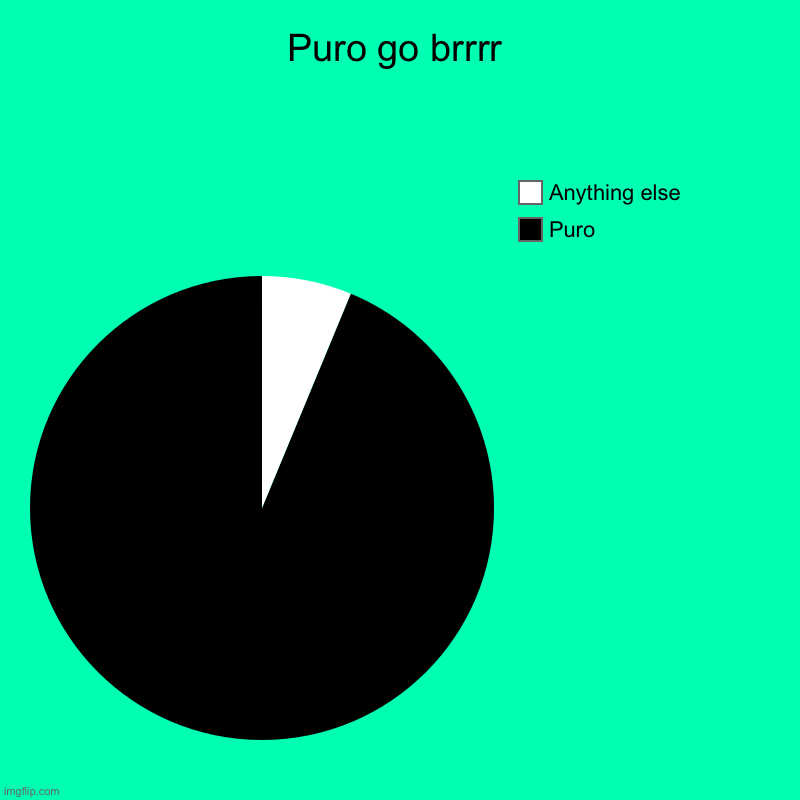 Puro go brrrr | Puro, Anything else | image tagged in charts,pie charts,puro | made w/ Imgflip chart maker