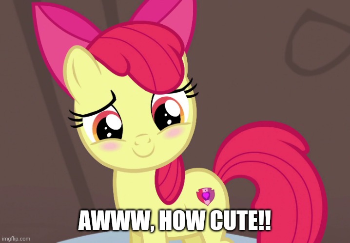 Cute Applebloom (MLP) | AWWW, HOW CUTE!! | image tagged in cute applebloom mlp | made w/ Imgflip meme maker