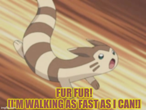 Angry Furret | FUR FUR!
[I'M WALKING AS FAST AS I CAN!] | image tagged in angry furret | made w/ Imgflip meme maker