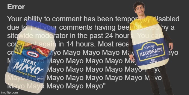 Errata of the “Mayo” wars XD | image tagged in mayo censorship | made w/ Imgflip meme maker