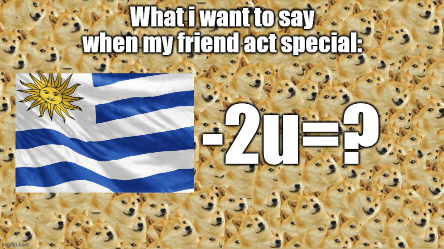 You shall seek the answer when you solve it. | What i want to say when my friend act special:; -2u=? | image tagged in flag,memes,funny memes,meme | made w/ Imgflip meme maker